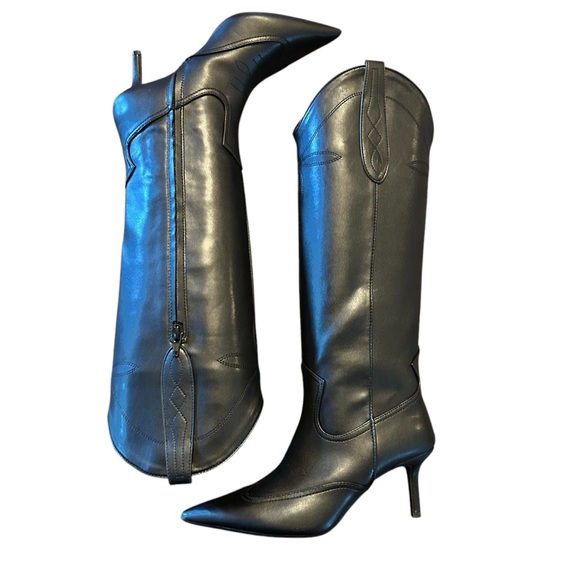 INC International Concepts Stiletto Heel Knee High Western Tall Boots NEW 9 - Picture 5 of 9